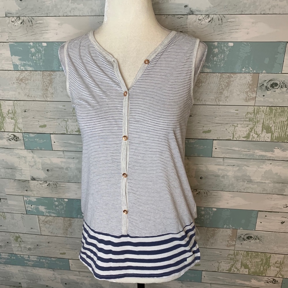 7 for all mankind button down striped tank top